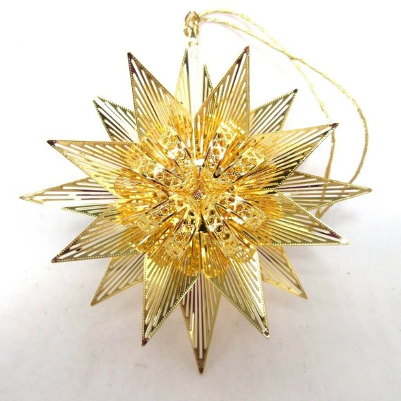 Danbury Mint Holiday 207 Annual Star Bright Danbury Mint Christmas Ornament Gold Plated